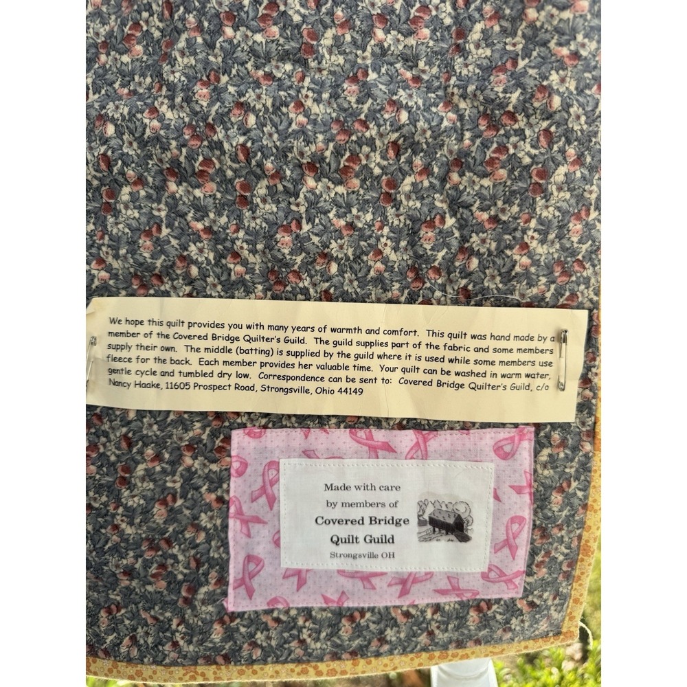 Handmade Golf Patchwork Throw Quilt 65x41 Covered Bridge Guild Strongsville OH - Picture 2 of 4